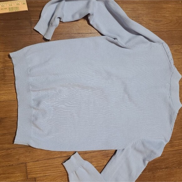Castle of Ireland Zip front sweater. Baby blue. SZ 12 - Picture 6 of 8